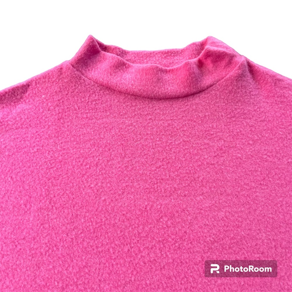 Hailey & Co. Women’s M Pink Long Sleeve High Neck Balloon Sleeve Rayon Sweater - Picture 12 of 13